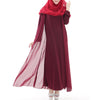 Muslim Robe Sunday Clothes Long Sleeve Dress  wine red - Mega Save Wholesale & Retail - 2