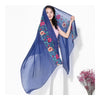 Embroidery Scarf Woman National Style Tippet   sapphire blue - Mega Save Wholesale & Retail