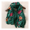 Embroidery Scarf Woman National Style Tippet   green - Mega Save Wholesale & Retail