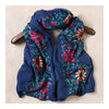 Embroidery Scarf Woman National Style Tippet   navy - Mega Save Wholesale & Retail