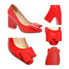 Patent Leather Low-cut Women Thin Shors Round High Heel Plus Size  white - Mega Save Wholesale & Retail - 3