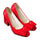 Patent Leather Low-cut Women Thin Shors Round High Heel Plus Size  red - Mega Save Wholesale & Retail