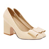 Patent Leather Low-cut Women Thin Shors Round High Heel Plus Size  beige   35 - Mega Save Wholesale & Retail