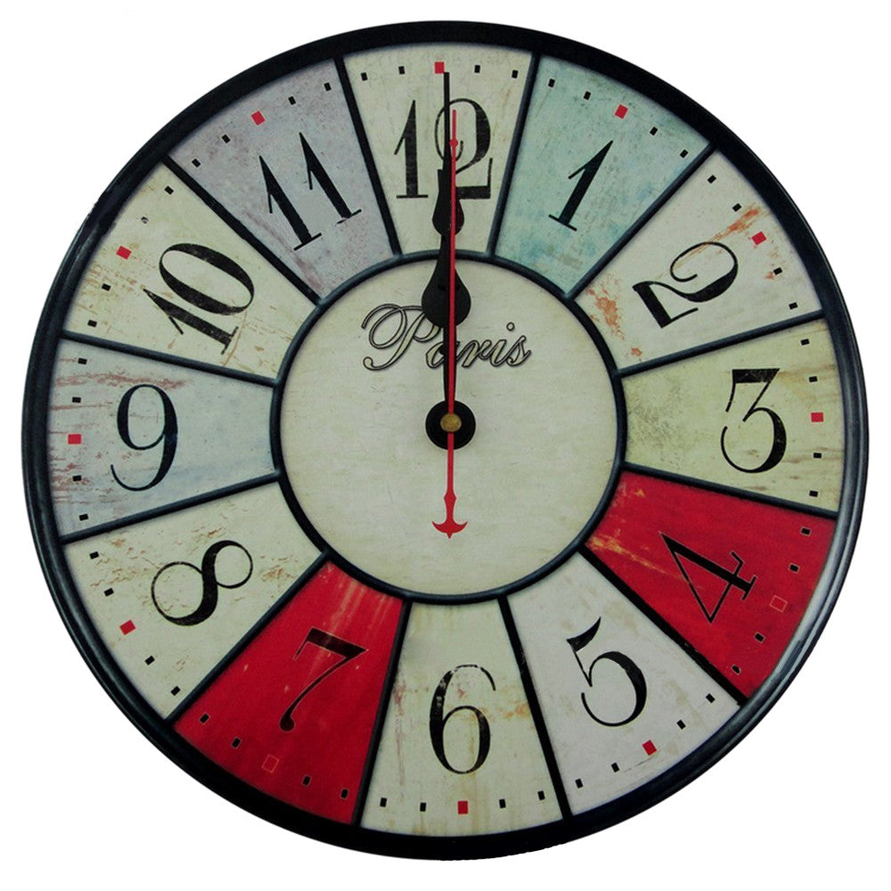 Hang Wall Clock Wooden Sildent Quartz  D - Mega Save Wholesale & Retail