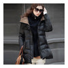 Thick Down Coat Middle Long Plus Size Woman Slim   black    S - Mega Save Wholesale & Retail - 1