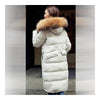 Winter Woman Fur Collar Thick Casual Middle Long Down Coat   grey   S - Mega Save Wholesale & Retail - 2
