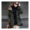 Thick Down Coat Middle Long Plus Size Woman Slim    army green    S - Mega Save Wholesale & Retail - 1