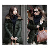 Thick Down Coat Middle Long Plus Size Woman Slim    army green    S - Mega Save Wholesale & Retail - 2