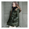 Thick Down Coat Middle Long Plus Size Woman Slim    army green    S - Mega Save Wholesale & Retail - 3