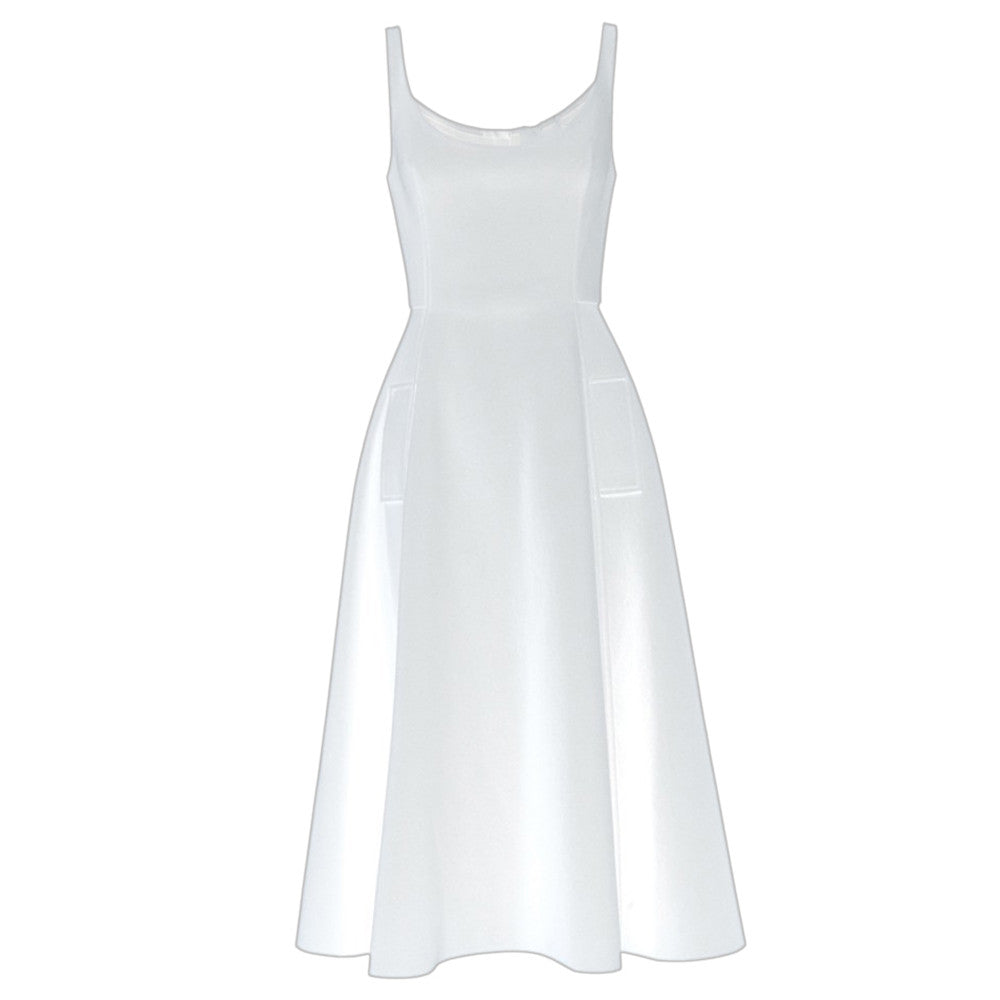 Europe and American Ballet OL Splicing Dress  milk white   S - Mega Save Wholesale & Retail - 1