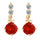 Ear Studs Single-breasted Pave Setting Zircon Ear Accessories   gold plated red zircon - Mega Save Wholesale & Retail - 1