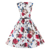 Woman Round Collar Printing Dress Slim Sleeveless   S - Mega Save Wholesale & Retail - 3