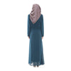 Malaysian Muslim Women Garments Big Peplum Dress Chiffon  sapphire blue - Mega Save Wholesale & Retail - 2