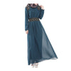 Malaysian Muslim Women Garments Big Peplum Dress Chiffon  dark green - Mega Save Wholesale & Retail - 1