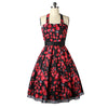 Printing Big Peplum Sleeveless Dress with Belt   black   S - Mega Save Wholesale & Retail - 1