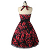 Printing Big Peplum Sleeveless Dress with Belt   black   S - Mega Save Wholesale & Retail - 2