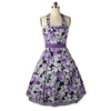 Printing Big Peplum Sleeveless Dress with Belt  purple    S - Mega Save Wholesale & Retail - 1