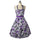 Printing Big Peplum Sleeveless Dress with Belt  purple    S - Mega Save Wholesale & Retail - 1
