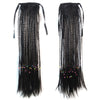 Manual Small Braids Horsetail Bohemian Style Wig black 