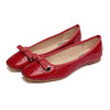 Casual Metal Lace-up Bowknot Plus Size Flat Thin Shoes   red - Mega Save Wholesale & Retail