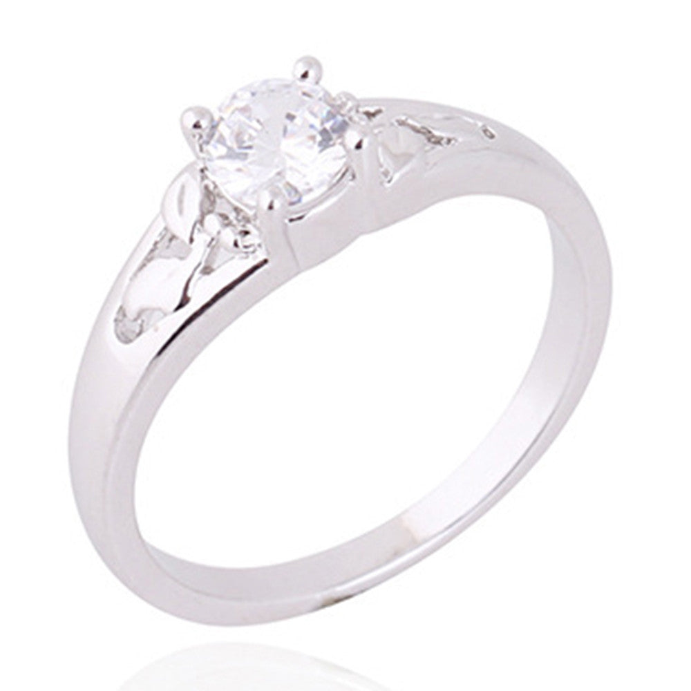 Gold Platinum Plated Zircon Ring    9#platinum plated white - Mega Save Wholesale & Retail - 1