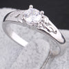 Gold Platinum Plated Zircon Ring     5.25#platinum plated white - Mega Save Wholesale & Retail - 2