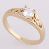 Gold Platinum Plated Zircon Ring     5.25#gold plated yellow - Mega Save Wholesale & Retail - 1