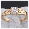 Gold Platinum Plated Zircon Ring     5.25#gold plated yellow - Mega Save Wholesale & Retail - 2