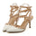 Rivet Multiple Buckle Pointed Chromatic Color Thin High Heel Sandals   white  35 - Mega Save Wholesale & Retail
