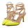 Rivet Multiple Buckle Pointed Chromatic Color Thin High Heel Sandals  yellow