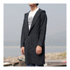 Middle Long Hoodied Wind Coat Man Single-breasted   black   M - Mega Save Wholesale & Retail - 1