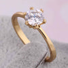 Single Zircon Gold Platinum Plated Ring    gold plated white zircon9# - Mega Save Wholesale & Retail - 1