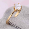 Single Zircon Gold Platinum Plated Ring    gold plated white zircon 5.25# - Mega Save Wholesale & Retail - 2