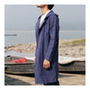 Middle Long Hoodied Wind Coat Man Single-breasted   blue purple   M - Mega Save Wholesale & Retail - 2
