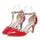 Rivet Thin High Heel Shoes Pointed Middle Heel All-match Sandals   red
