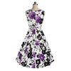 Hepburn Style Woman Dress Slim Vintage A-line Skirt   purple   S - Mega Save Wholesale & Retail - 2