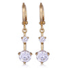 18K Gold Galvanized Zircon Earrings   white - Mega Save Wholesale & Retail - 1