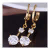 18K Gold Galvanized Zircon Earrings   white - Mega Save Wholesale & Retail - 2