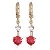 18K Gold Galvanized Zircon Earrings   red - Mega Save Wholesale & Retail - 1