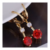 18K Gold Galvanized Zircon Earrings   red - Mega Save Wholesale & Retail - 2