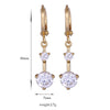 18K Gold Galvanized Zircon Earrings   white - Mega Save Wholesale & Retail - 3