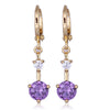 18K Gold Galvanized Zircon Earrings   purple - Mega Save Wholesale & Retail - 1