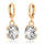 Earrings Delicate Dazzling Fashionable All-match Ellipse Zircon   white - Mega Save Wholesale & Retail - 1