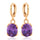 Earrings Delicate Dazzling Fashionable All-match Ellipse Zircon   purple - Mega Save Wholesale & Retail - 1
