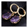 Earrings Delicate Dazzling Fashionable All-match Ellipse Zircon   purple - Mega Save Wholesale & Retail - 2