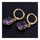 Earrings Delicate Dazzling Fashionable All-match Ellipse Zircon   purple - Mega Save Wholesale & Retail - 3