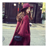 Puff Sleeve Cardigan Loose Knitwear Sweater Coat   wine red - Mega Save Wholesale & Retail - 2