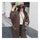 Puff Sleeve Cardigan Loose Knitwear Sweater Coat   khaki - Mega Save Wholesale & Retail - 1