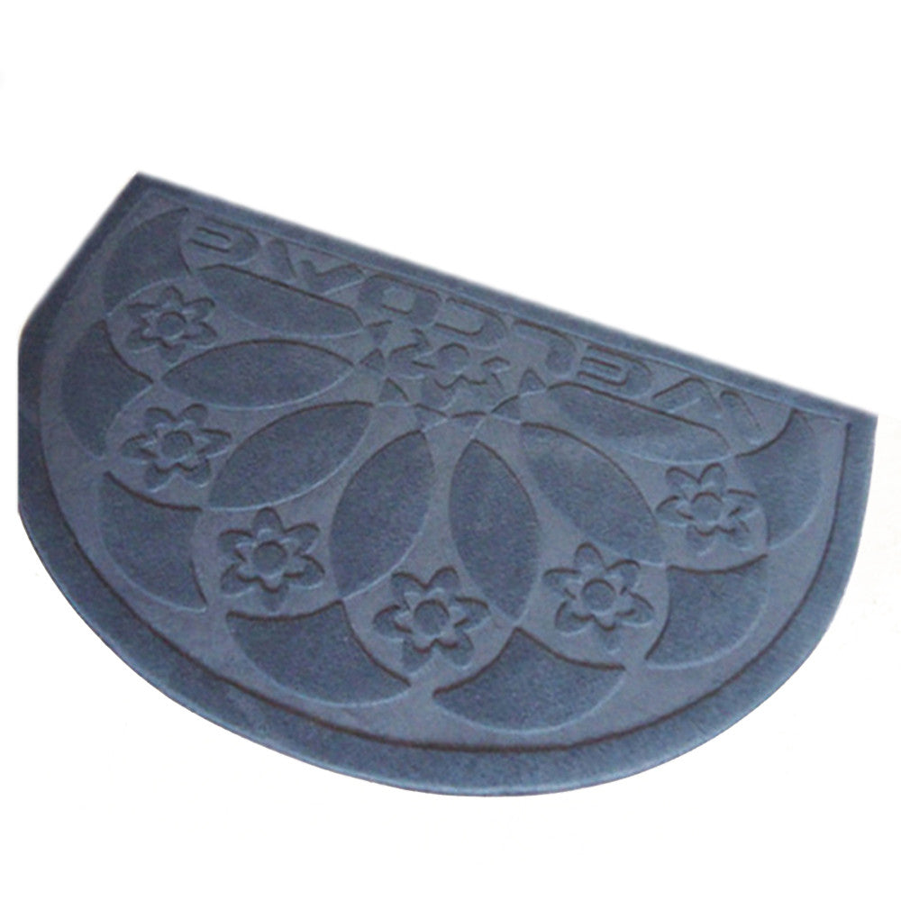 Door Floor Ground Mat Carpet Semi-circle Embossed 50x80cm grey - Mega Save Wholesale & Retail - 1