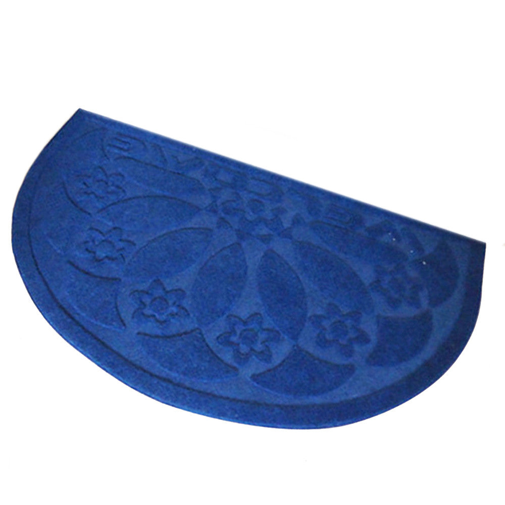 Door Floor Ground Mat Carpet Semi-circle Embossed 50x80cm blue - Mega Save Wholesale & Retail - 1
